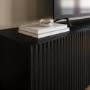 Multifunctional Large Black Ribbed Floating TV Stand with Storage - TV's up to 85" - Hazel