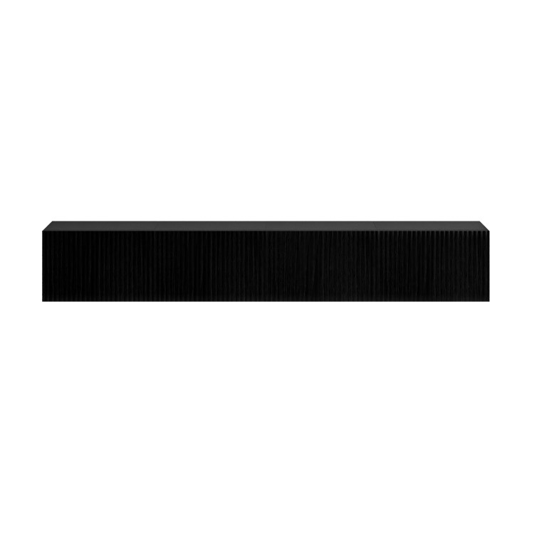 Multifunctional Large Black Ribbed Floating TV Stand with Storage - TV's up to 85" - Hazel