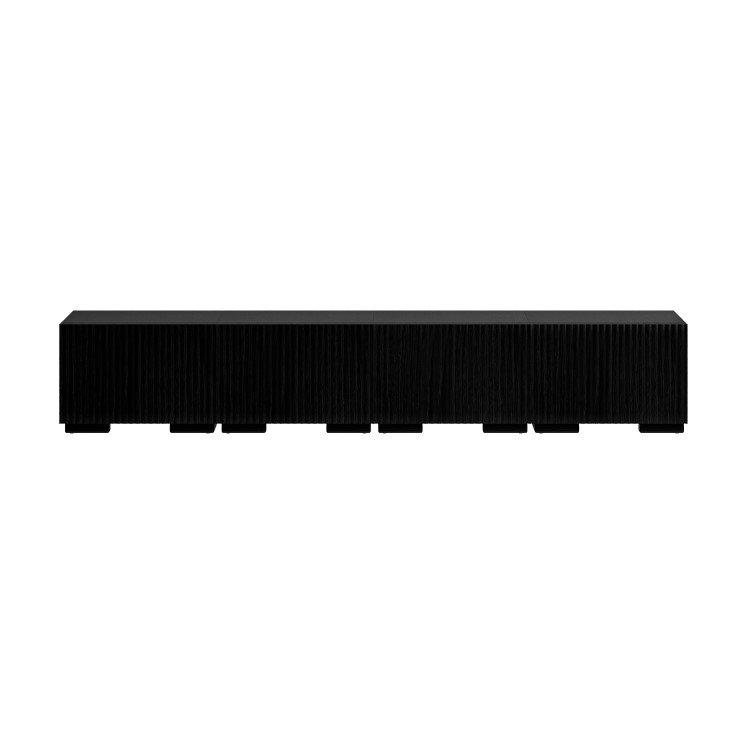 Multifunctional Large Black Ribbed Floating TV Stand with Storage - TV's up to 85" - Hazel