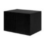 Wide Black Floating Bedside Table with Storage - Hazel