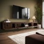 Large Walnut Floating Wall Mounted TV Stand - TV's up to 85" - Hiro