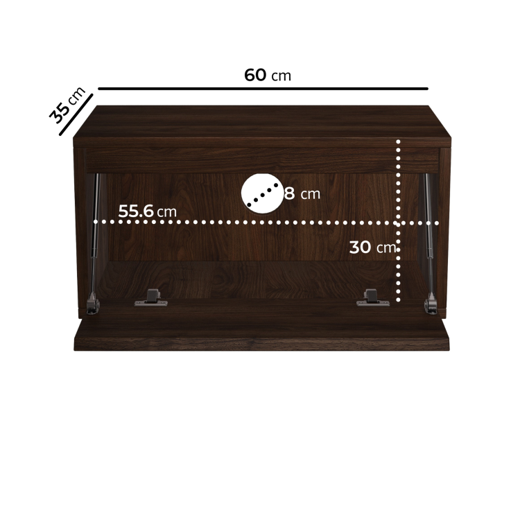 Large Walnut Floating Wall Mounted TV Stand - TV's up to 85" - Hiro