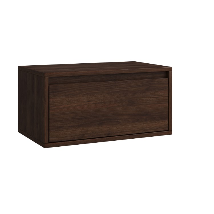 Small Walnut Floating Wall Mounted TV Stand - TV's up to 55" - Hiro