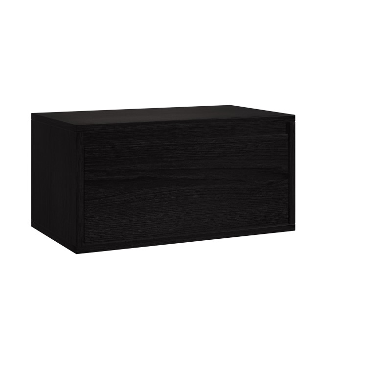Large Black Floating Wall Mounted TV Stand - TV's up to 85" - Hiro