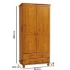 Pine 3 Piece Bedroom Furniture Set - Hamilton