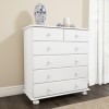 White Bedside Table and Chest of Drawers Set - Hamilton