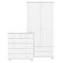 White Wardrobe and Chest of Drawers Set - Hamilton