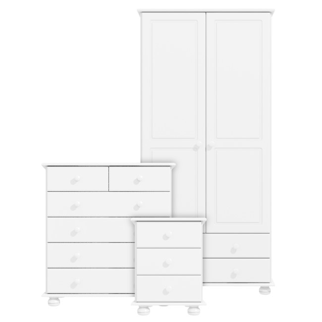 White 3 Piece Bedroom Furniture Set - Hamilton