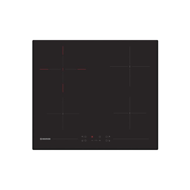 Hoover HH64DB3T 60cm Four Zone Ceramic Hob With Double Zone - Black