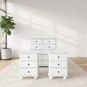 BUN/HPT005/92906 White Bedside Table and Chest of Drawers Set - Hampton