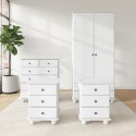 BUN/HPT005/92908 White 4 Piece Bedroom Furniture Set - Hampton