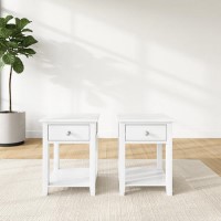 White Pair of Bedside Tables - Harper