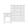 White Bedside Table and Chest of Drawers Set - Harper