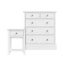 White Bedside Table and Chest of Drawers Set - Harper