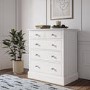 White Bedside Table and Chest of Drawers Set - Harper