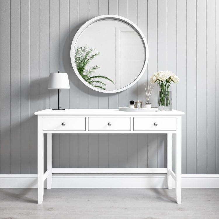 White Painted Console Table with 3 Drawers - Harper