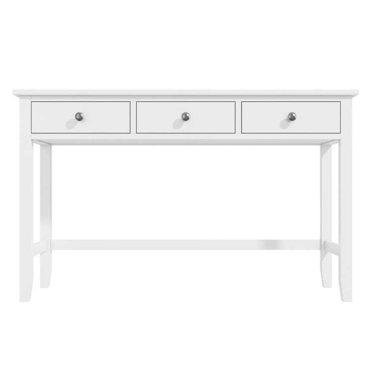 White Wooden Office Desk with 3 Drawers - Harper