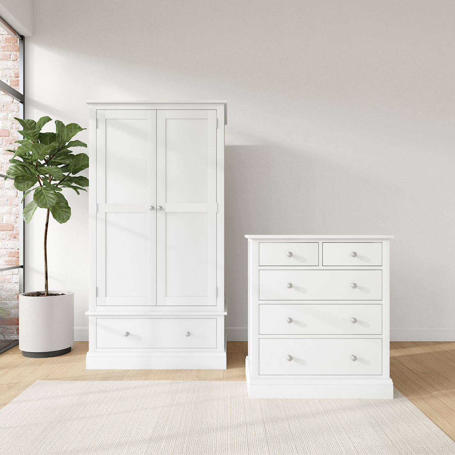 Cheap wardrobe and chest on sale of drawers