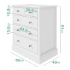 White Wardrobe and Chest of Drawers Set - Harper