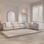 Beige Boucle 4 Seater Sofa and Love Seat Set - Hudson