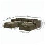 Khaki Green Velvet U-Shaped Sofa - Hudson