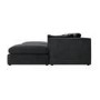 Large Charcoal Grey Velvet 4 Seater U-Shape Corner Sofa - Hudson