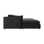 Large Charcoal Grey Velvet 4 Seater U-Shape Corner Sofa - Hudson