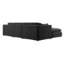 Large Charcoal Grey Velvet 4 Seater U-Shape Corner Sofa - Hudson