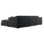 Large Charcoal Grey Velvet 4 Seater U-Shape Corner Sofa - Hudson