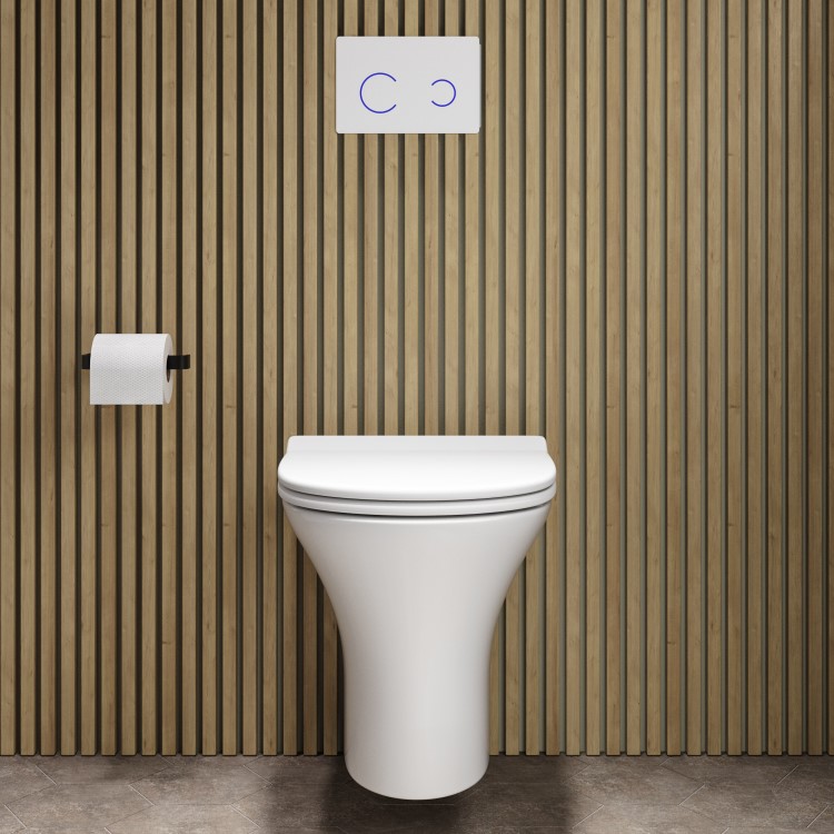 Grade A1 - Indiana Wall Hung Toilet 1160mm Pneumatic Frame & Cistern & White Glass Flush Plate