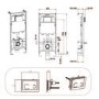 Grade A1 - Indiana Wall Hung Toilet 1160mm Pneumatic Frame & Cistern & White Glass Flush Plate