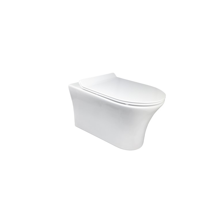 Grade A1 - Indiana Wall Hung Toilet 1160mm Pneumatic Frame & Cistern & White Glass Flush Plate
