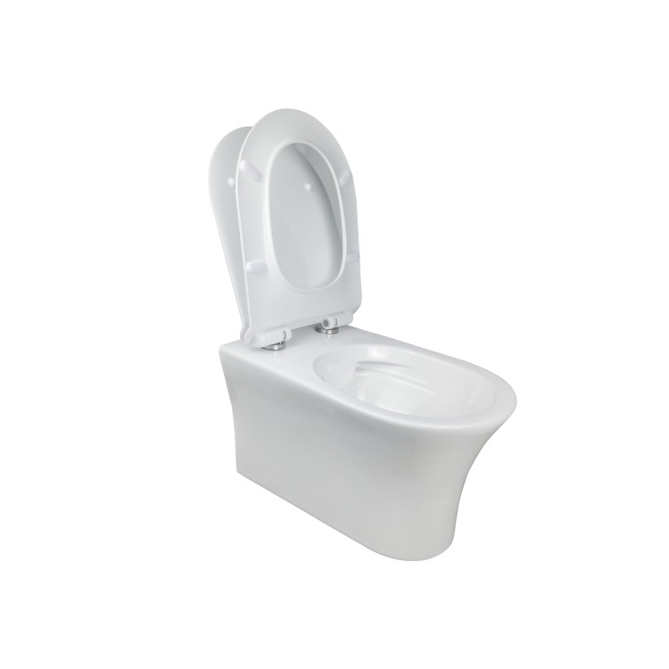 Grade A1 - Indiana Wall Hung Toilet 1160mm Pneumatic Frame & Cistern & White Glass Flush Plate