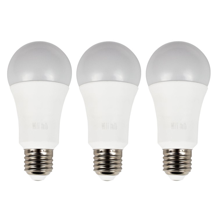 electriQ Smart Lighting Colour Wifi Bulb with E27 screw ending - Alexa & Google Home compatible - 3 Pack