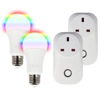 electriQ E27 Smart Bulb and Wi-Fi plug - Twin Bundle