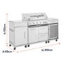 Boss Grill Alabama Signiture - 6 Burner BBQ in Stainless Steel With Fridge 