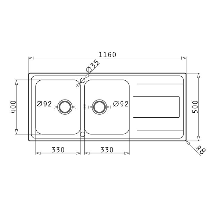 2 Bowl Chrome Stainless Steel Reversible Inset Kitchen Sink with Pull Out Mixer Tap Set - Enza
