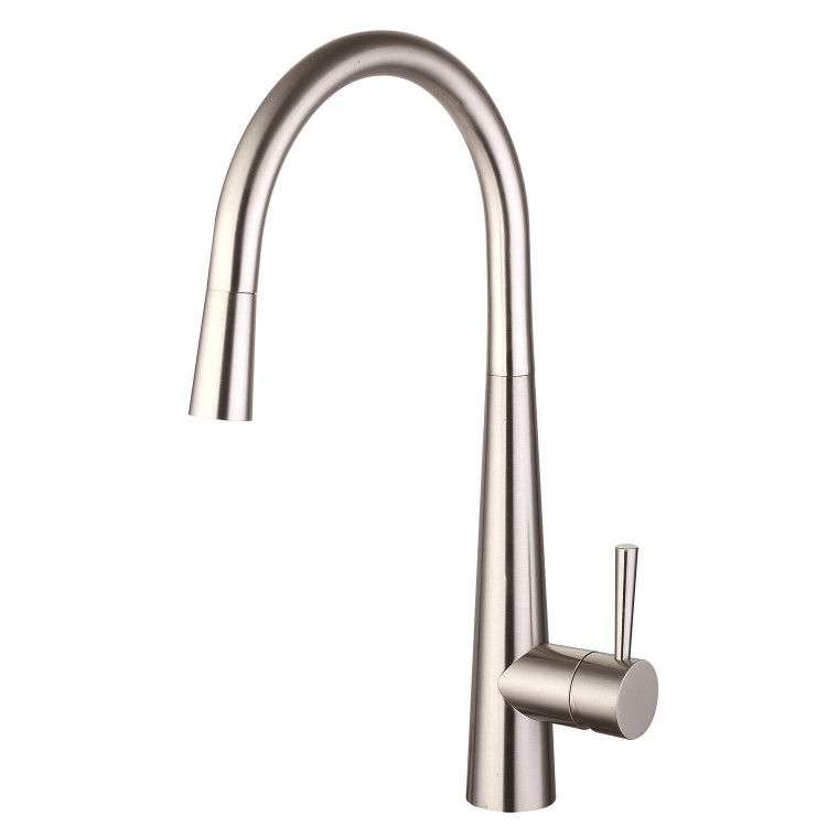 2 Bowl Chrome Stainless Steel Reversible Inset Kitchen Sink with Pull Out Mixer Tap Set - Enza