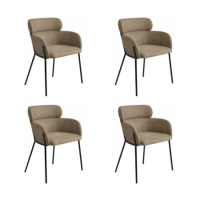 Set of 4 Beige Faux Leather Curved Dining Chairs - Isla Set of 4 Beige Faux Leather Curved Dining Chairs - Isla