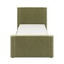 Green Velvet Single Bed Frame with Storage Drawer - Isadora
