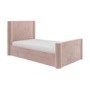 Pink Velvet Single Bed Frame with Storage Drawer - Isadora