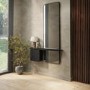 Black Oak Full Length Wall Mirror with Storage - Izzi