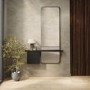 Black Oak Full Length Wall Mirror with Storage - Izzi
