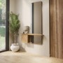 Oak Full Length Wall Mirror with Storage - Izzi