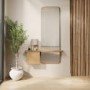 Oak Full Length Wall Mirror with Storage - Izzi