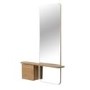 Oak Full Length Wall Mirror with Storage - Izzi