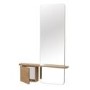 Oak Full Length Wall Mirror with Storage - Izzi