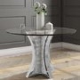 Round Mirrored Dining Table & 4 Chairs in Grey Velvet - Jade Boutique