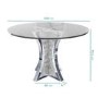 Round Mirrored Dining Table & 4 Chairs in Grey Velvet - Jade Boutique