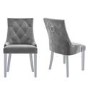 Mirrored Dining Table with 2 Grey Velvet Knocker Back Chairs & Matching Bench - Jade Boutique